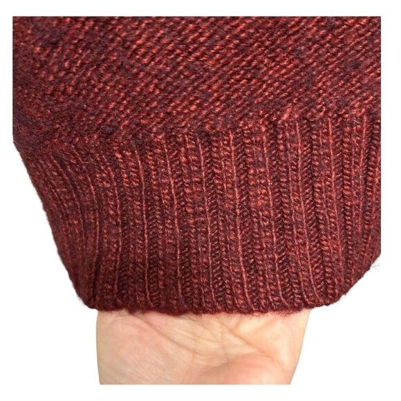 Hollister M Maroon Wool Blend Sweater Cropped Knit Boat Neck Short Sleeve Top - Picture 9 of 12